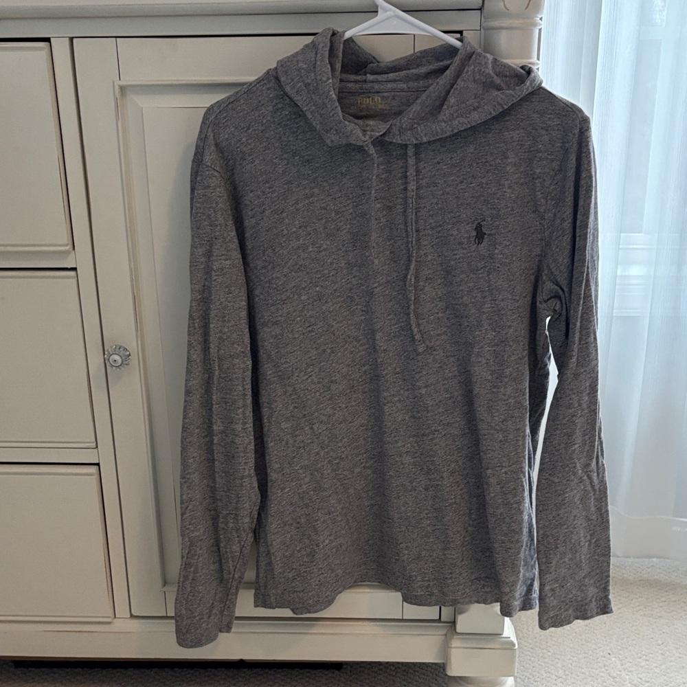Gray Hooded Men's Shirt